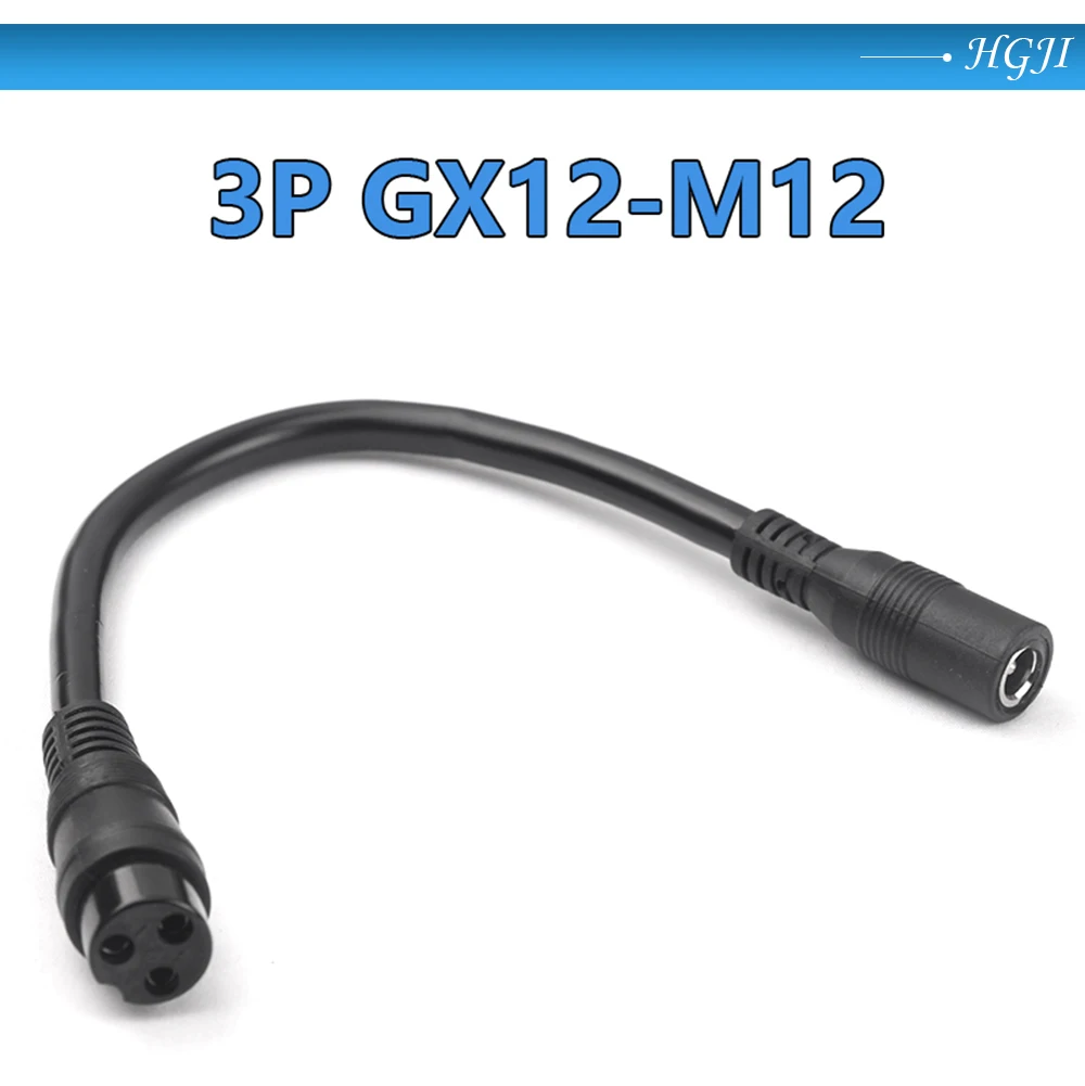 Кабель-переходник DC5 5*2 1 мм (разъем) на 3-контактный XLR/RCA/3P GX12-M12 для литий-ионного