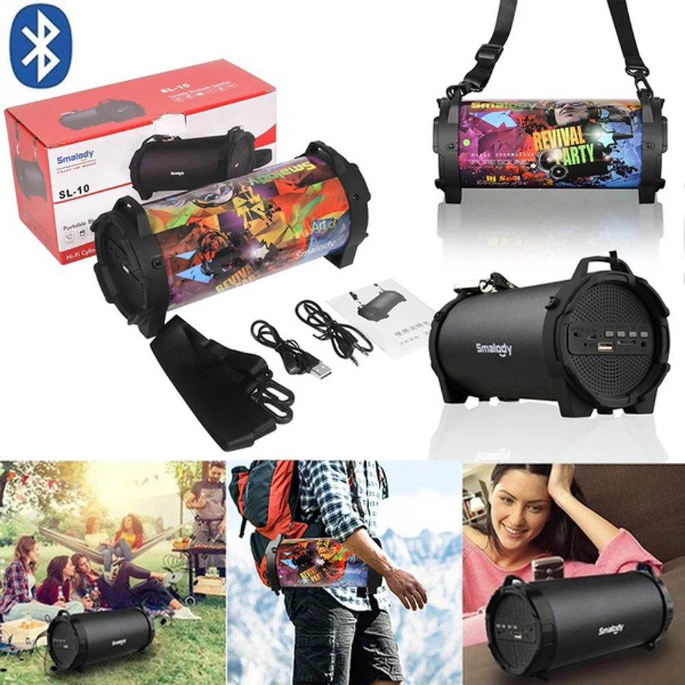 

New Outdoor Portable Subwoofer Column Bluetooth Speaker Wireless Powerful Sports Speakers Radio FM Mp3 player Scalable SL-10