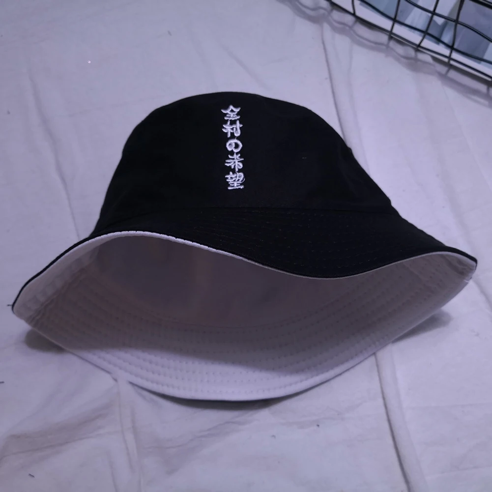 Casual Embroidery Chinese Letter Bucket Hat Hip Hop Outdoor Summer Japanese Travel Vacation Women Sun Panama Fisherman Cap | Аксессуары