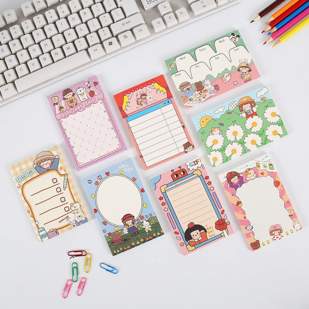 

50Page Korea Simple Sticky Notes Cute Cartoon Teenage Student Creativity Tearable Kawaii Stationery Memo Pad Notebook Office Tag