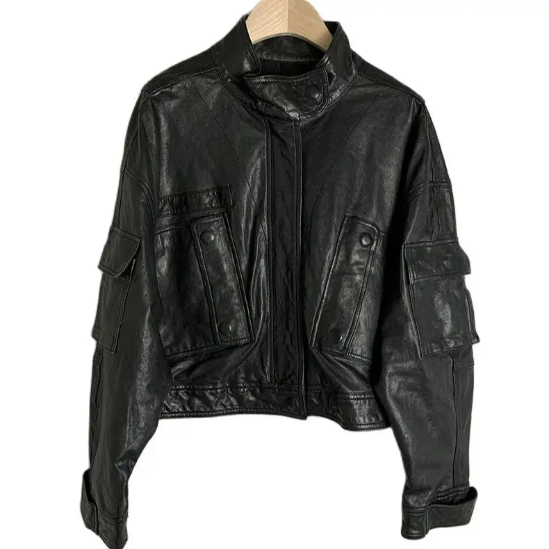 

2020 new women stand collar leather coat vegetable sheepskin women leather jacket women leather coats fall women clothing