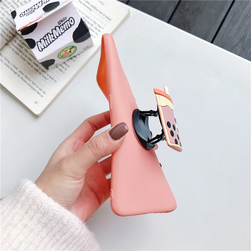 3D silicone cartoon phone holder case for huawei p40 pro p30 p20 lite pro p50 p8 p9 p10 lite plus 2017 2016 cute stand covers