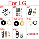 Стеклянный объектив задней камеры для LG G5, G6, G7, Q6, V10, V20, V30, K8 2017, 2 шт.