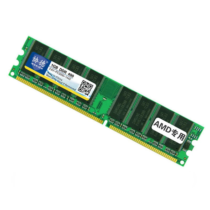Модуль оперативной памяти для настольного ПК Xiede 2 шт. Ddr 400 1 ГБ Pc-3200 Ddr1 184Pin Dimm МГц Amd
