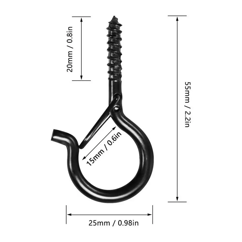 

Safe Screw Hooks Wall Cabinet Ceiling Hooks Multi-use Wall Mounted Threaded Hook Set For Clothes Bags Lamp Keys Organizer Hooks