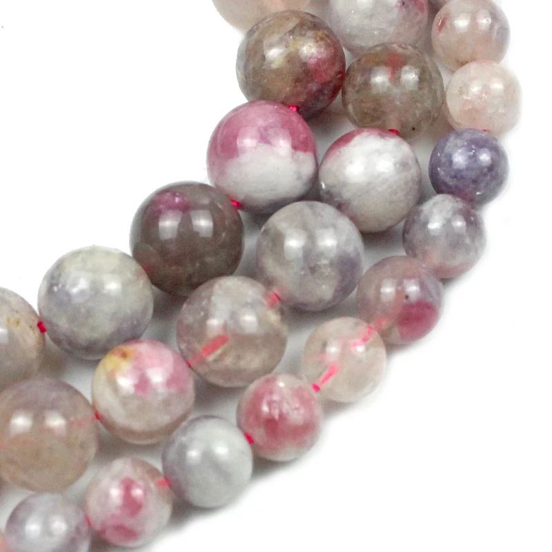 Круглые Бусины Из Натурального Розового турмалина каменные бусины-разделители 6