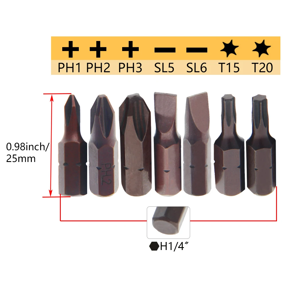 

Utoolmart 1/2/5/10 шт. новые H1/4 "Отвертки Набор насадок красная/Пескоструйная Обработка/покрытие S2 25/100/150/200 мм биты ручные инструменты