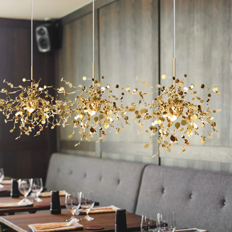 

Modern Dinning Room Pendant Lighting Luxury Stainless Steel Gold/chrome Pendant Lamp Decoration Italy Argent Light Fixture