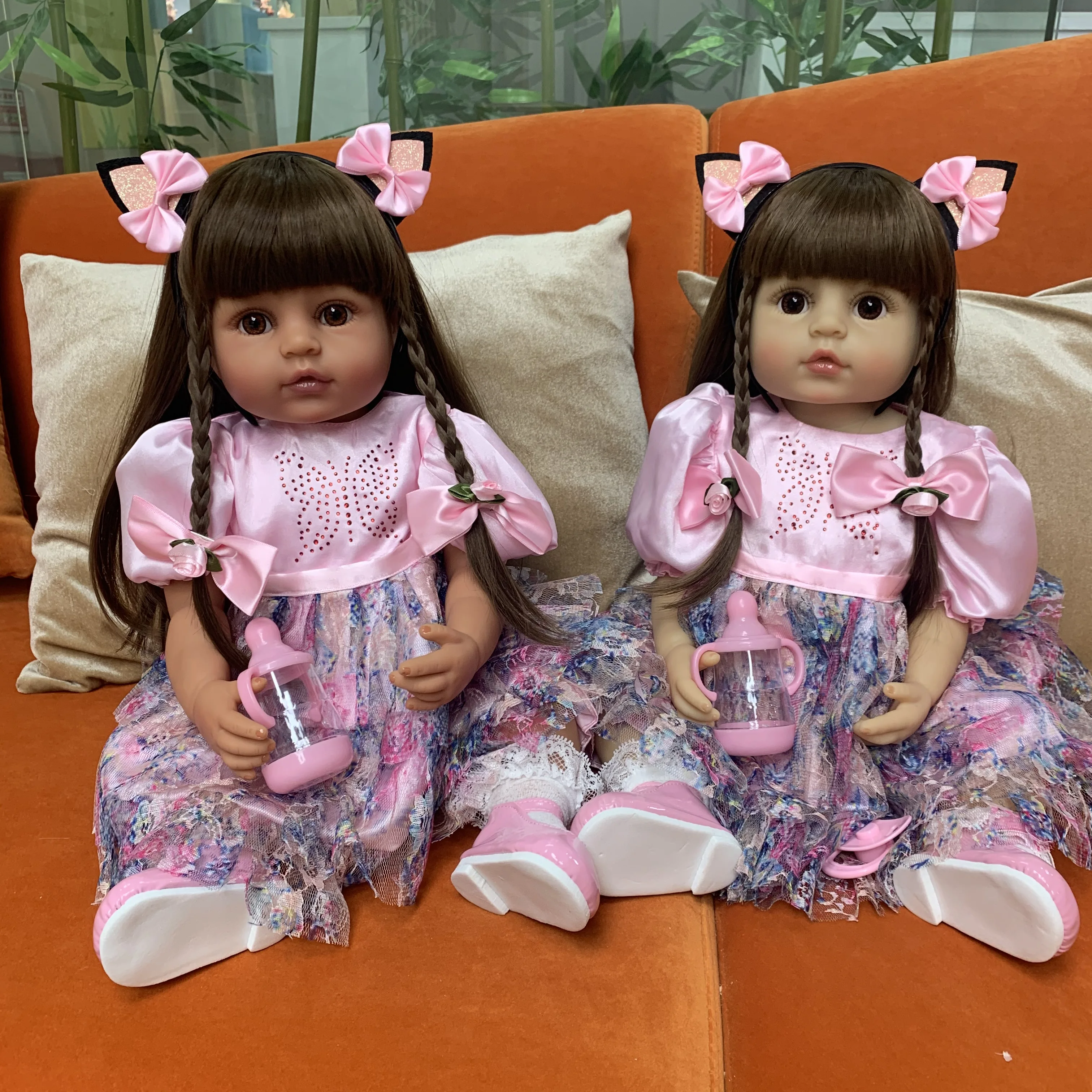 55 см очень мягкая силиконовая кукла bebe reborn girl Детская Принцесса