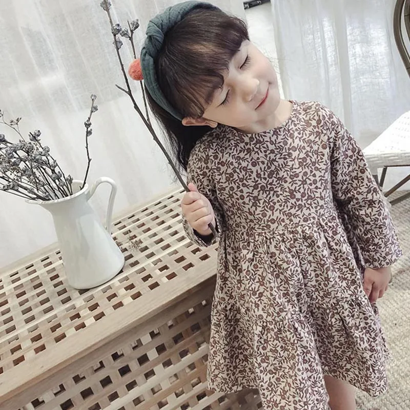 

Infant Girl Broken Flower Dress New 2019 Baby Girls Dress Children Leisure Dress Kids Autumn Clothes Baby Petal Collar Dress
