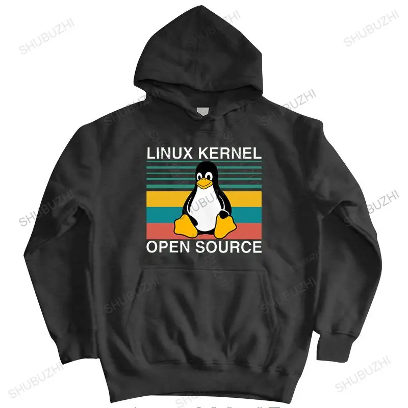 

Man black sweatshirt autumn fashion jacket hoody Linux kernel Open Source men's brand clothing hoodies casual style pullover
