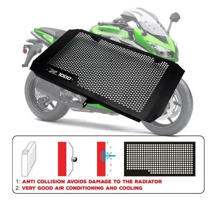 

For Kawasaki Z1000 2003-2016 Radiator Grille Guard Cover Shield Protective