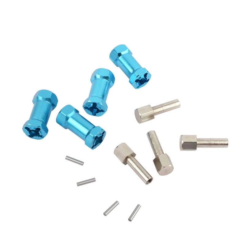 

8Pcs Aluminum RC Car 12mm Hex Wheel Hub Drive Adaptor Extension Combiner Coupler Blue 25mm & Black 25mm