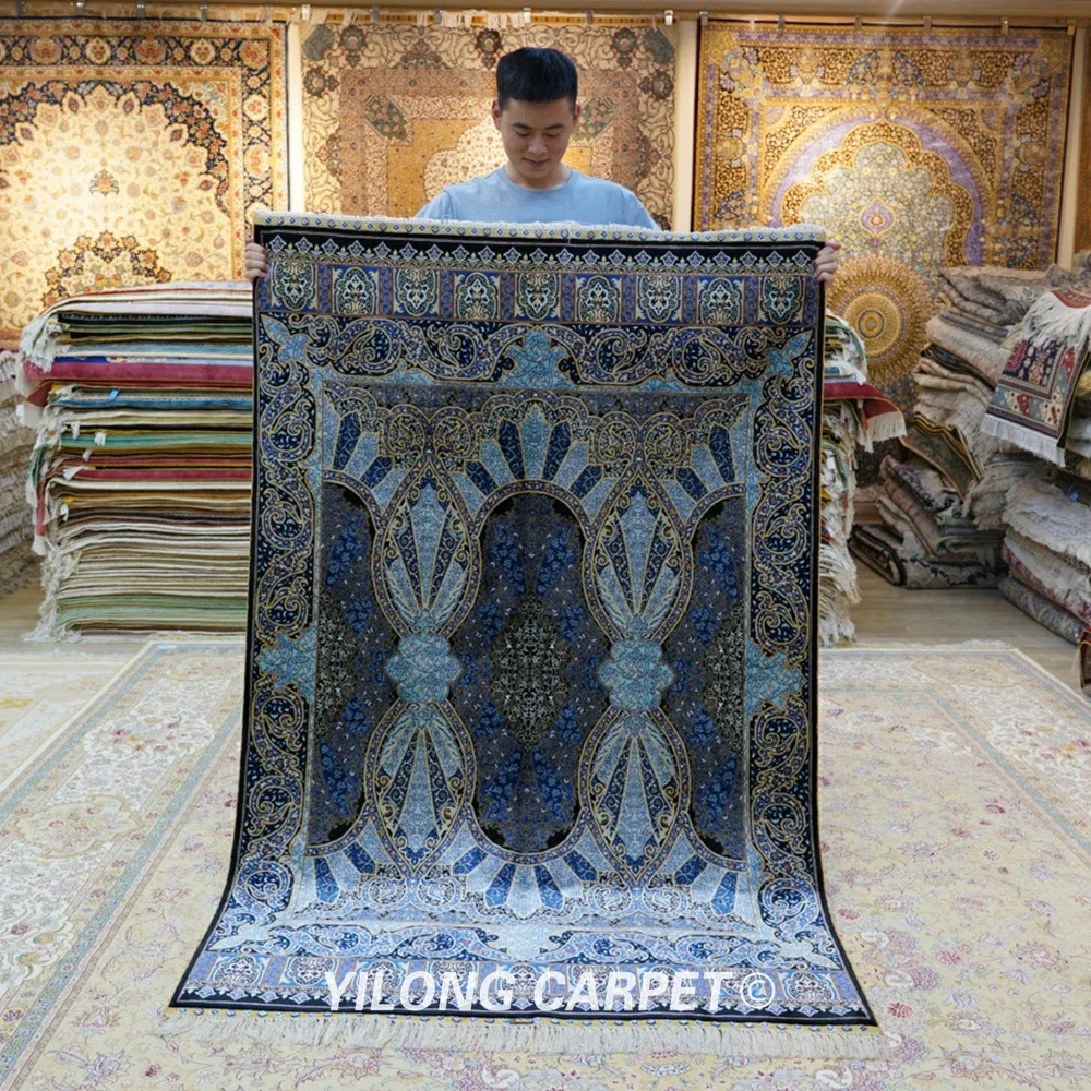 

Традиционный персидский коврик Yilong 4 'x 6' с узлом ручной работы (YWX115A)