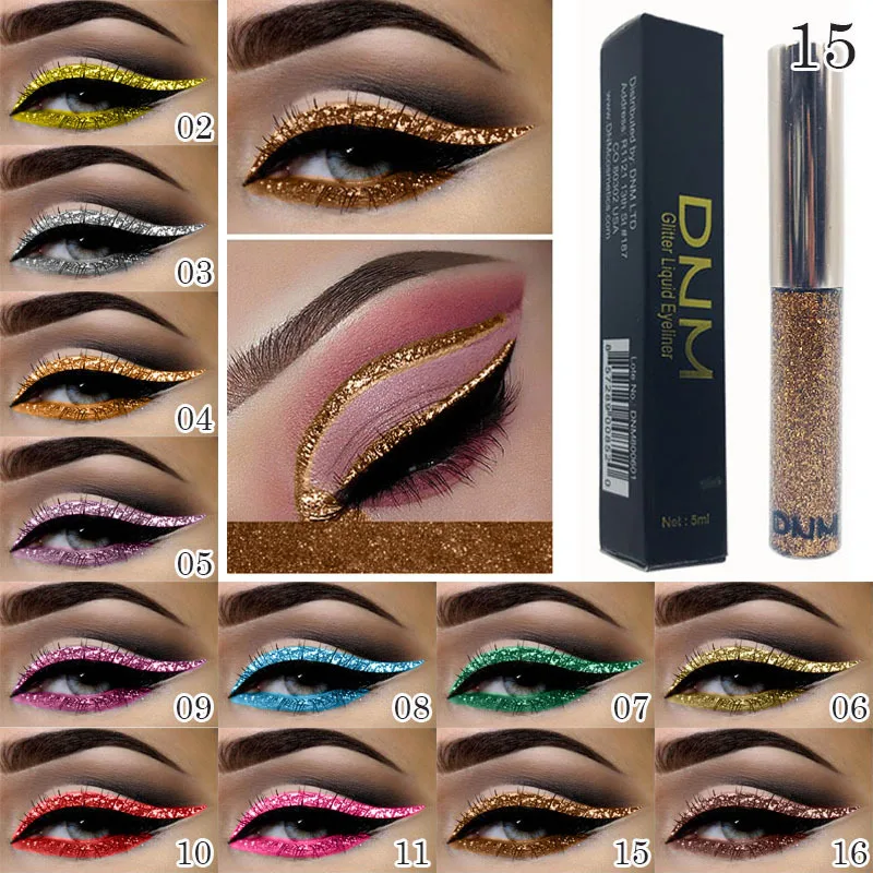 DNM Shimmer Flash жидкая подводка для глаз карандаш для макияжа стойкий Быстросохнущий блеск золотой синий подводка для глаз водостойкий косметический набор