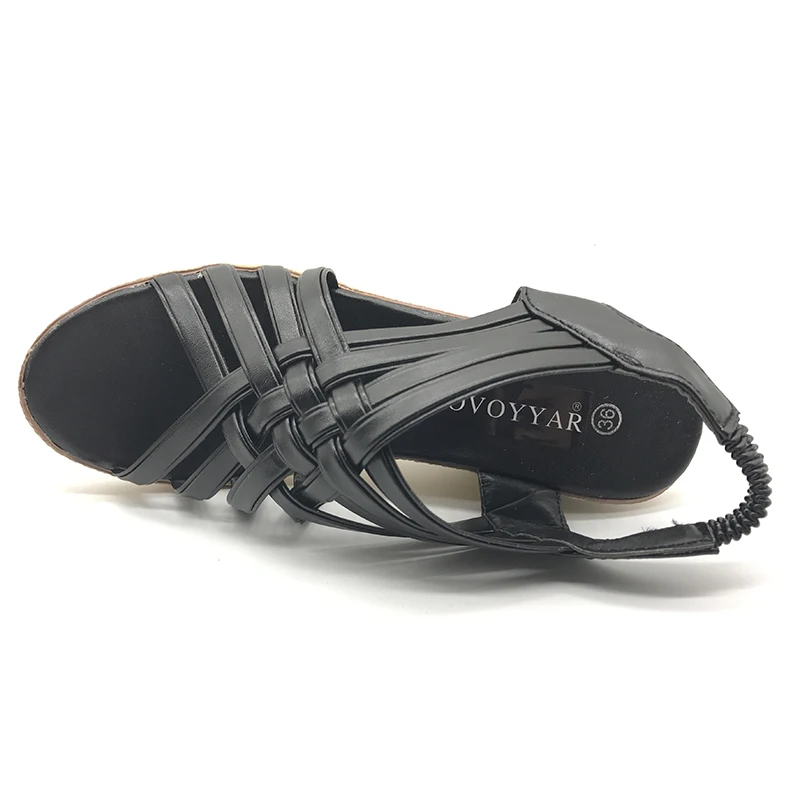 Женские сандалии гладиаторы на танкетке Босоножки с открытым носком и вырезами