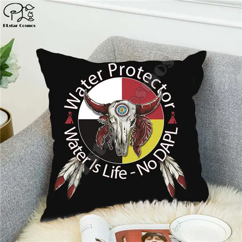 Белый Черный Национальный индийский Lakota Череп хип хоп наволочка полиэстер декоративные наволочки бросок квадратная наволочка для подушки стиль-2 - Цвет: Белый