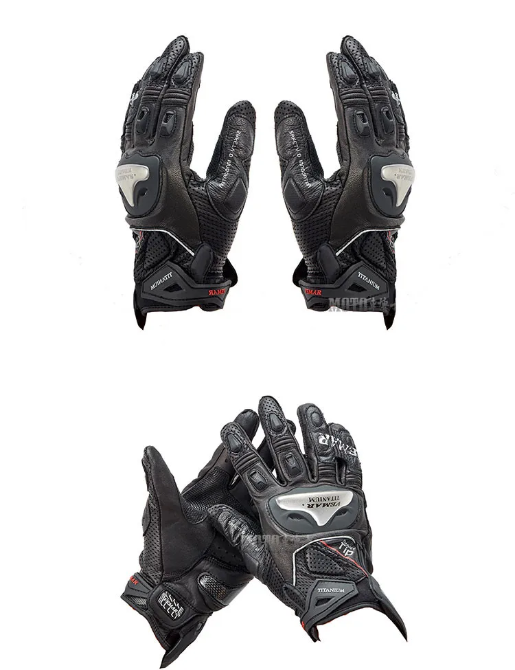 VEMAR титановые перчатки из натуральной кожи противоударные дышащие сетчатые для