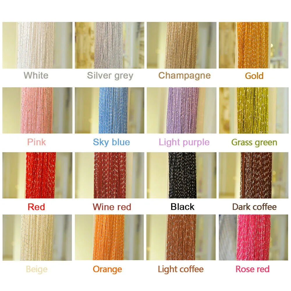 

1*2 M Glitter String Door Curtain Beads Room Dividers Beaded Fringe Window Panel