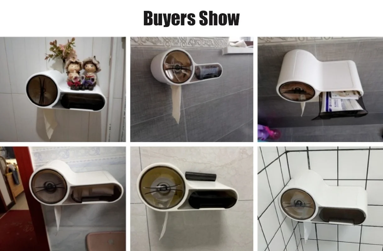 

Bathroom Tissue Box Storage Rack Waterproof Roll Toilet Storage Rack Wall-Mounted Household Items Bathroom Storage Box