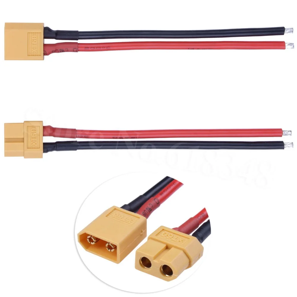 1 пара Разъем XT60 Мужской Famale с силиконовым кабелем 14AWG 3 9 &quot(10 см) для RC ESC Регулятор