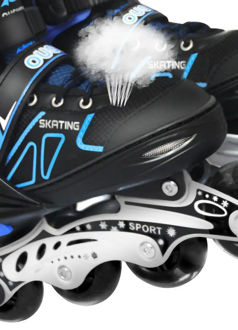 

Pu Leather Adjustable Inline Roller Skates Professional Slalom Adult Roller Skating Shoes Sliding Free Skate For Sneakers Solid