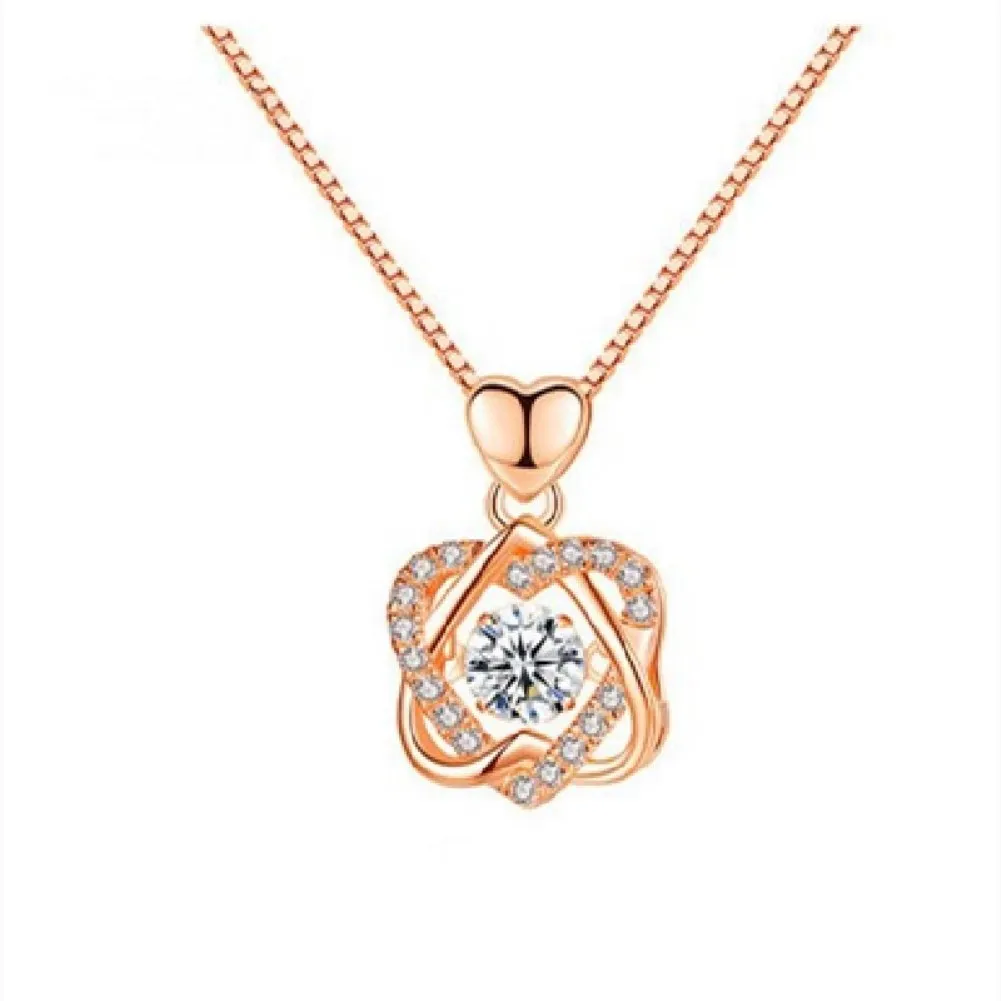 

Flickering Series Rose Gold Plated Ring with Unicursal Hexagram Hearts Chokers Necklace with Zirconia for Women Gift DZ20730