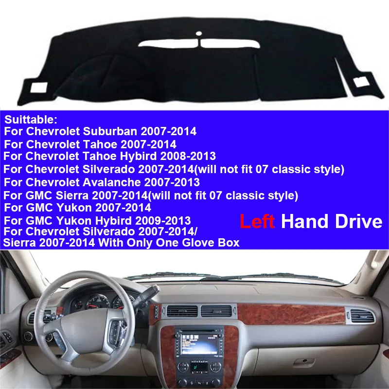 Крышка приборной панели автомобиля коврик для GMC Yukon Sierra 2007-2014 Chevy Chevrolet Suburban Tahoe