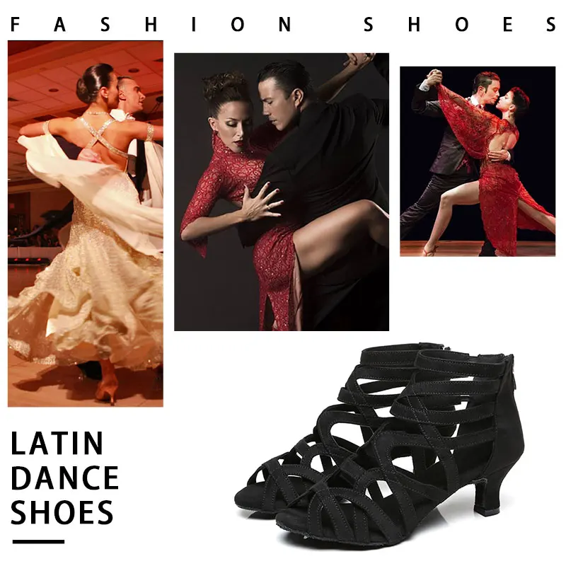 Женские танцевальные ботинки на высоком каблуке сапоги для бальных танцев