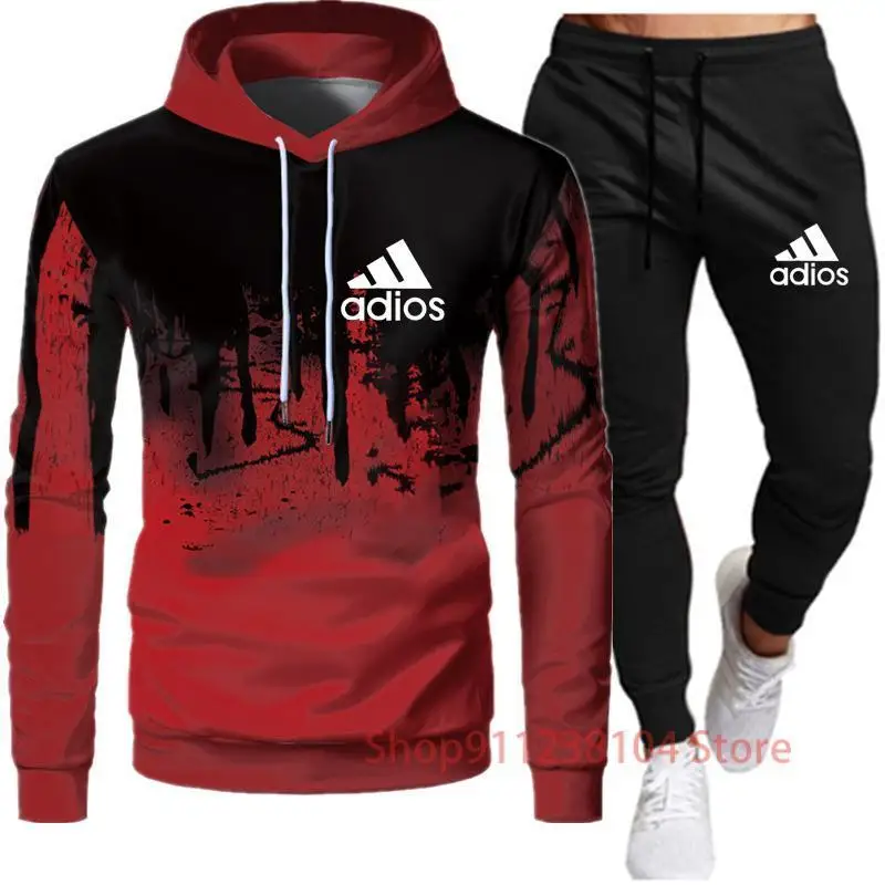 

2021 Casual Mannen Sets Kleding Mode Trainingspak Casual Sportsuit Hoodies Sportkleding Capuchon + Broek Trui 2 Delige Set