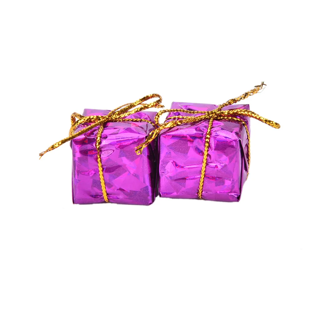 

12pcs christmas decorations for home new year Mini Gift Boxes Shape Tree Ornament Party Christmas Hanging Pendants Decoration