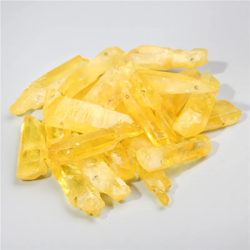 40 мм 10 шт. необработанный натуральный желтый кварцевый кристалл палочка точечные