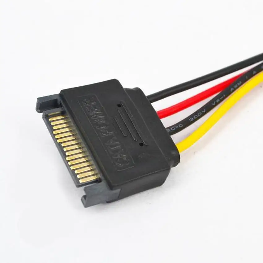 2 предмета для мальчиков и девочек 4-pin Мощность привод адаптер кабель Molex IDE/SATA 15-pin