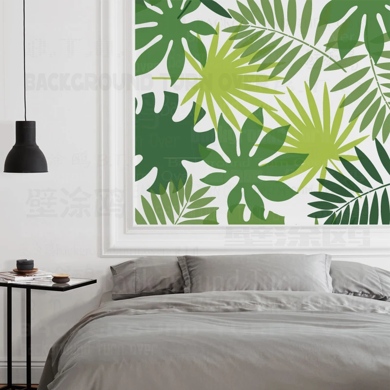 4pcs 30cm - 50cm Stencil For Decor Large Wall Paint Template Palm Tree Leaf Tropical Summer Jungle (Have to Spray Adhesive) S046