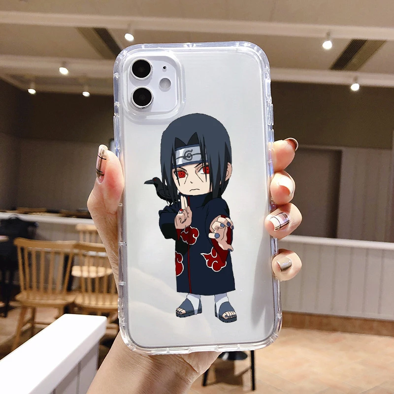 

PUNQZY Anime Naruto Itachi Soft TPU Phone Case For Iphone 12 PRO MAX 7 8plus 11 PRO XR XS MAX Sasuke Naruto Matte Soft TPU Case