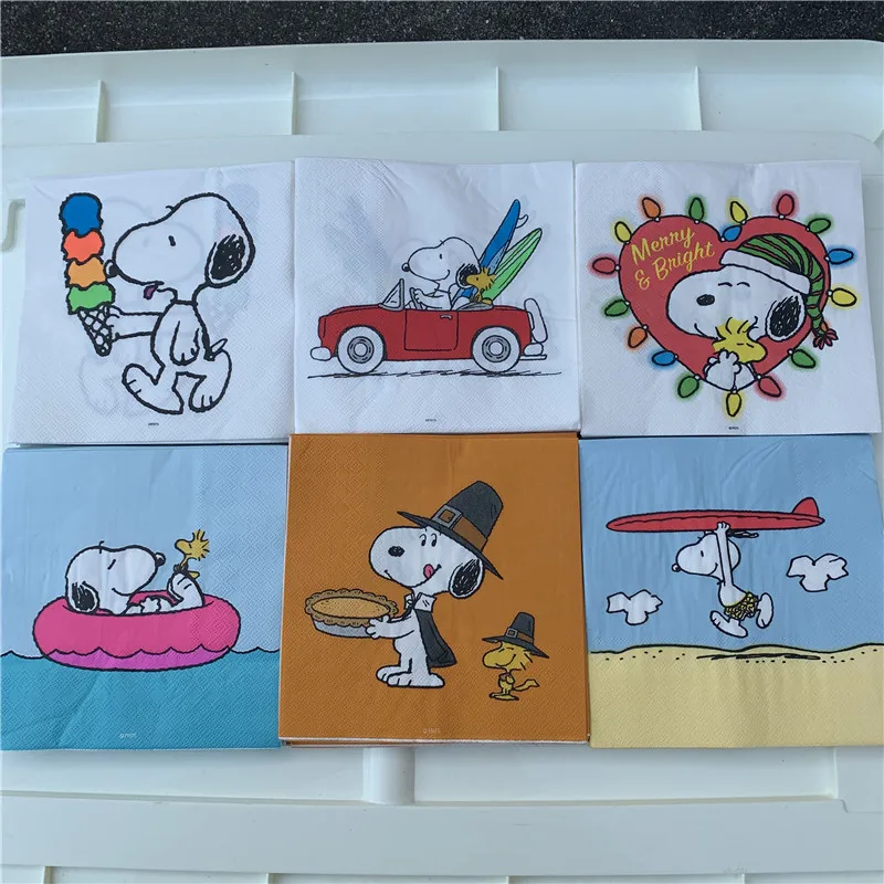 mix 6 designs Декупаж, свадебные сервилеты, бумажные салфетки, синие, красные, милые Мультяшные животные, собаки, день рождения, Детские вечерние, красивый декор, 20 3-pl - Цвет: mix 6 designs