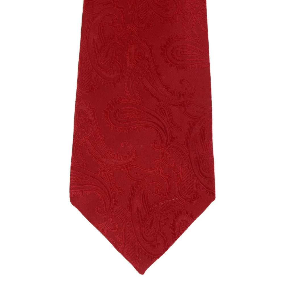 

Mens Jacquard Neck Tie Hanky Cufflinks Set Wedding Neckwear Red