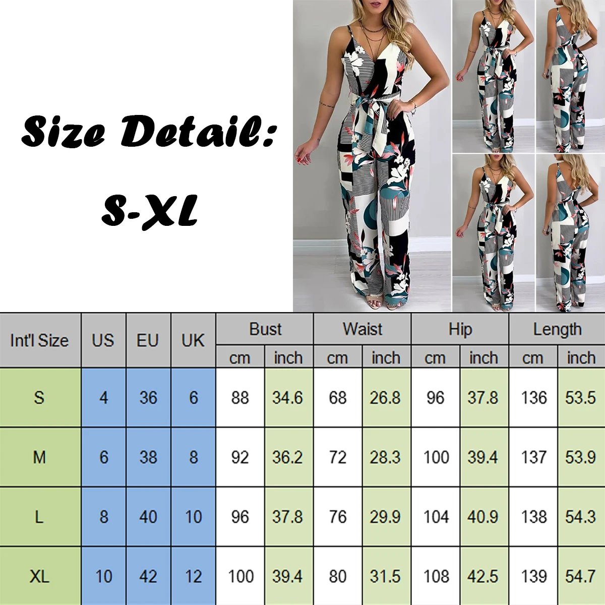 

Hirigin New Women Flora Jumpsuit Romper Strappy Boho Sleeveless Clubwear Playsuit Bodycon Party Jumpsuit Summer