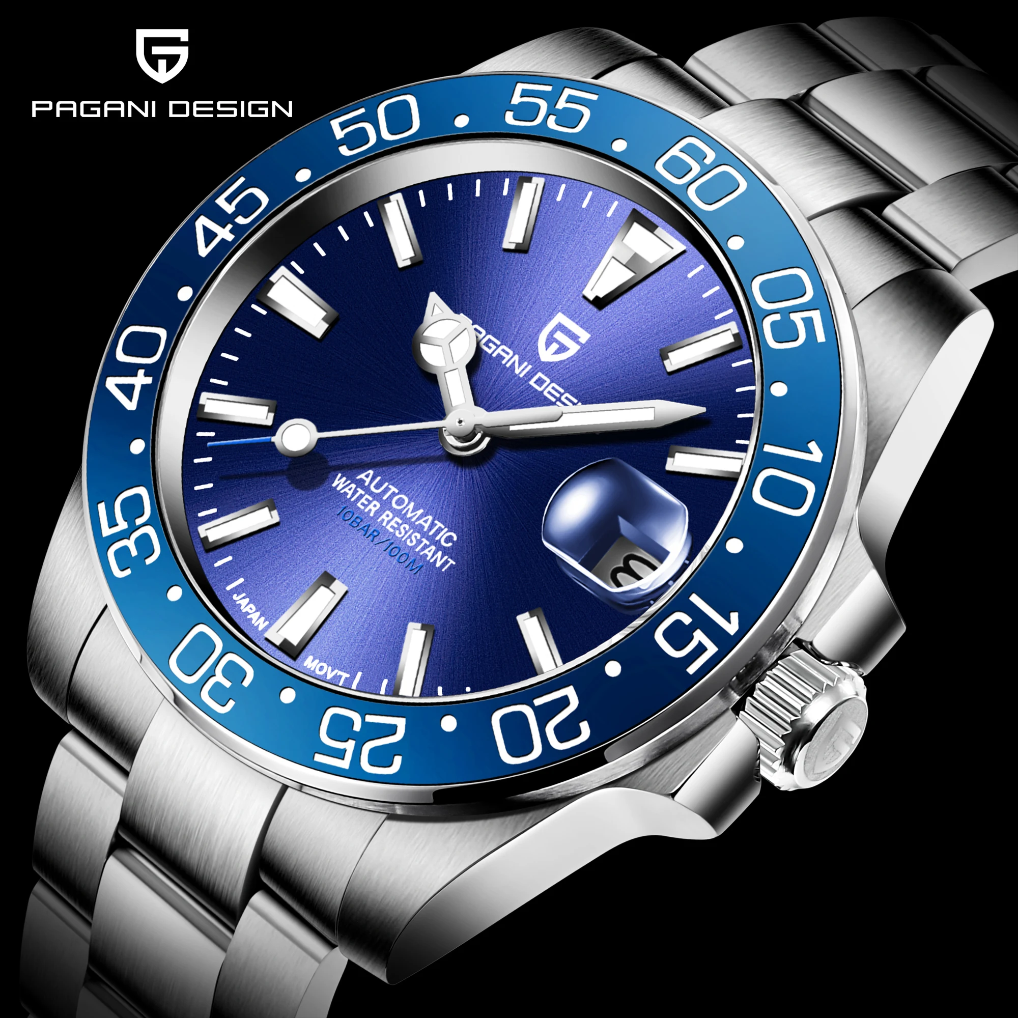 2021 PAGANI DESIGN Top Brand Men's Automatic Mechanical Watch 316 Stainless Steel Sapphire Glass Waterproof Watch reloj hombre