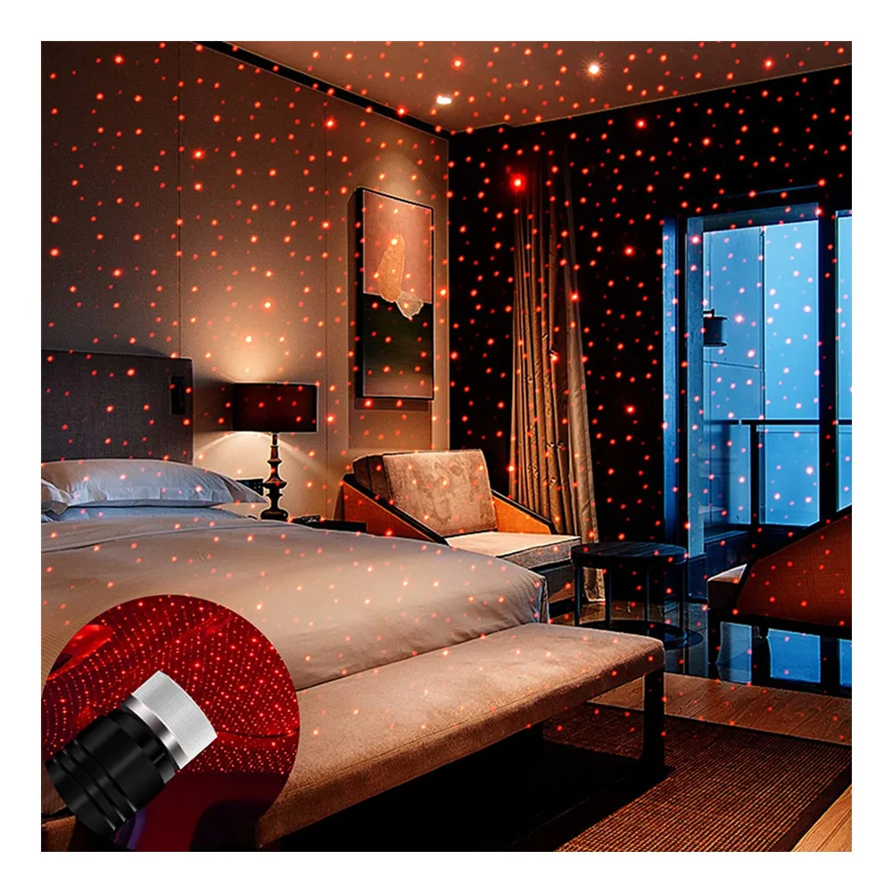 

USB night light, star projection night light, adjustable romantic red indoor car light, portable car ceiling light decoration