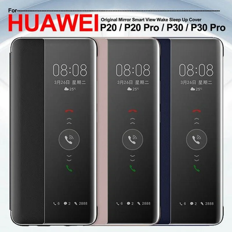 Чехол Smart View для Huawei P30 Pro откидной кожаные чехлы телефонов P40 P20 P 30 Lite P30pro чехол с