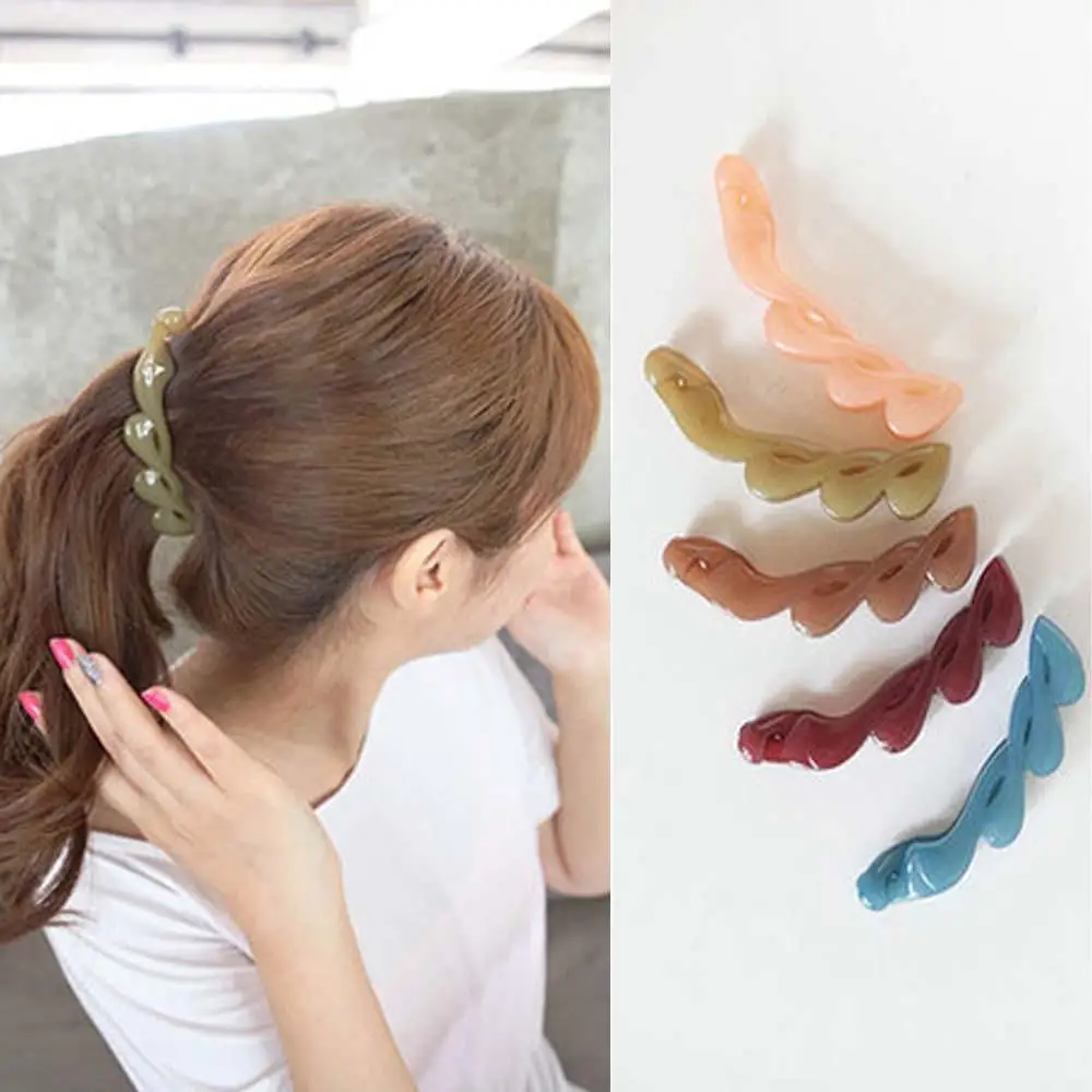 Корейские акриловые простые заколка для волос в форме банана женские зажимы