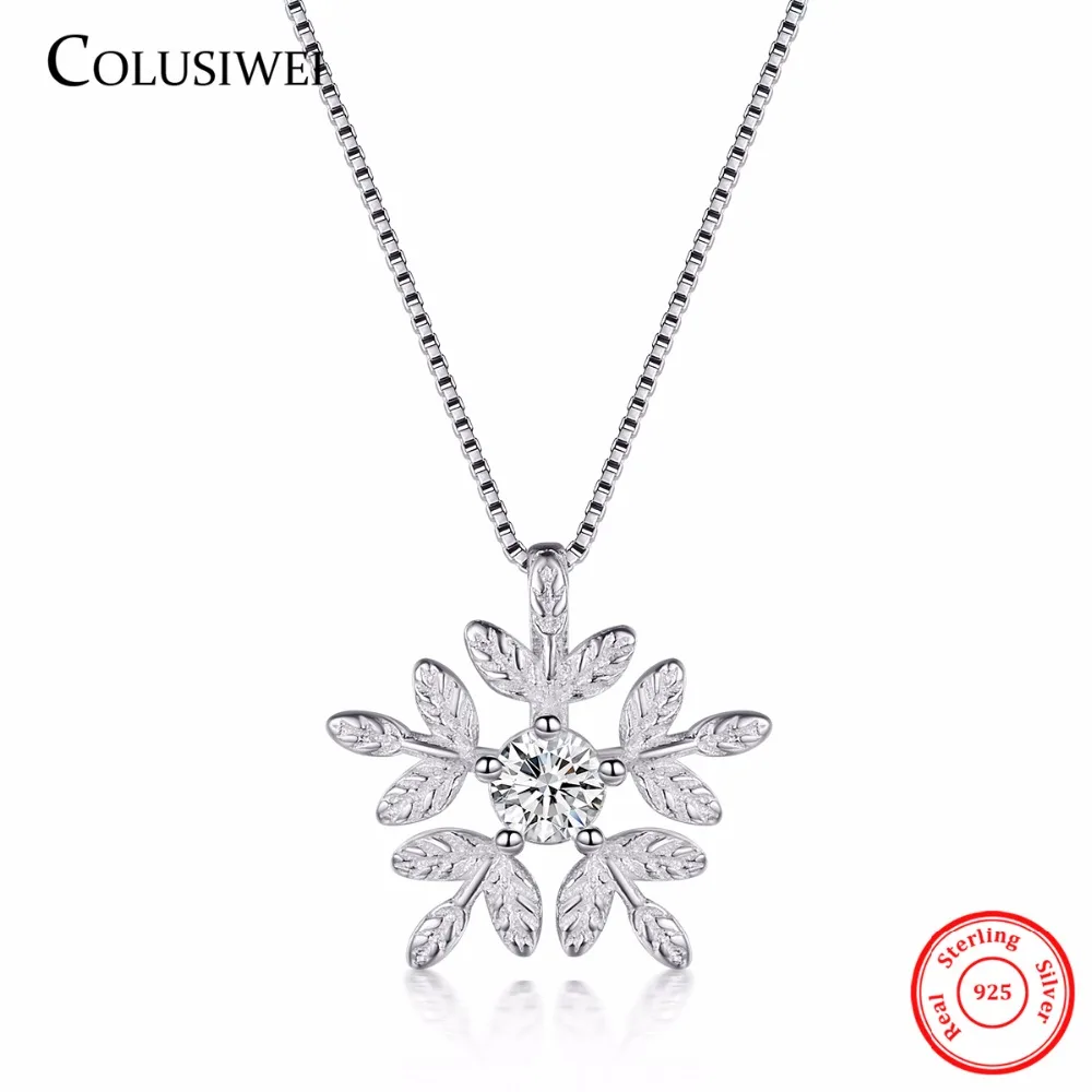 2018 Новые поступления белого цвета с принтом снежинок Ожерелье Мода CZ из чистого