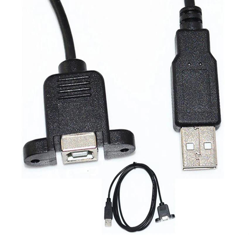 

10pcs USB 2.0A Public USB B Female Cable with Ear, Panel Cable 1.5m
