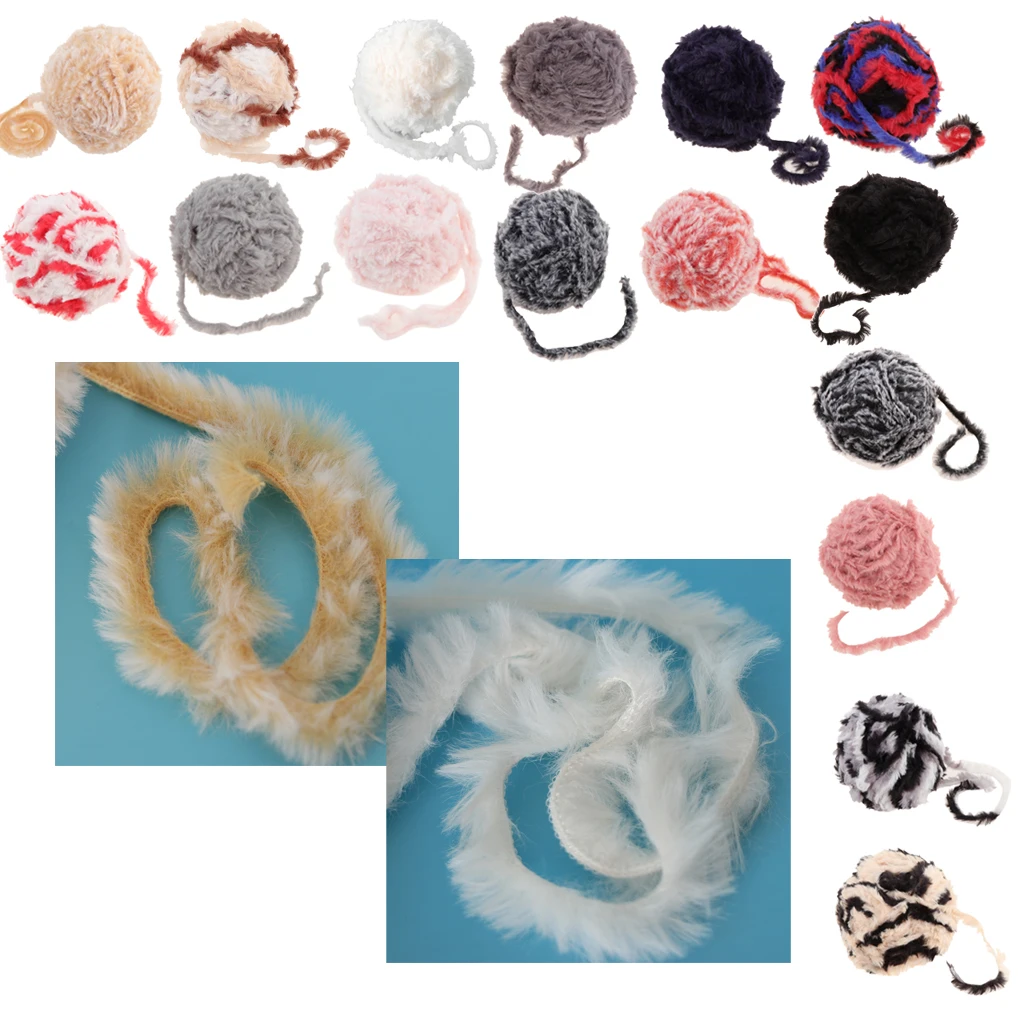 32Meters Soft Polyester  Faux Fur Yarn Eyelash for Crocheting Knitting