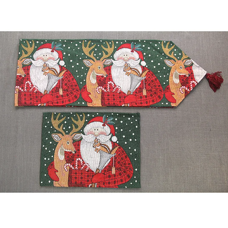 Американская Рождественская жаккардовая скатерть тканевая салфетка
