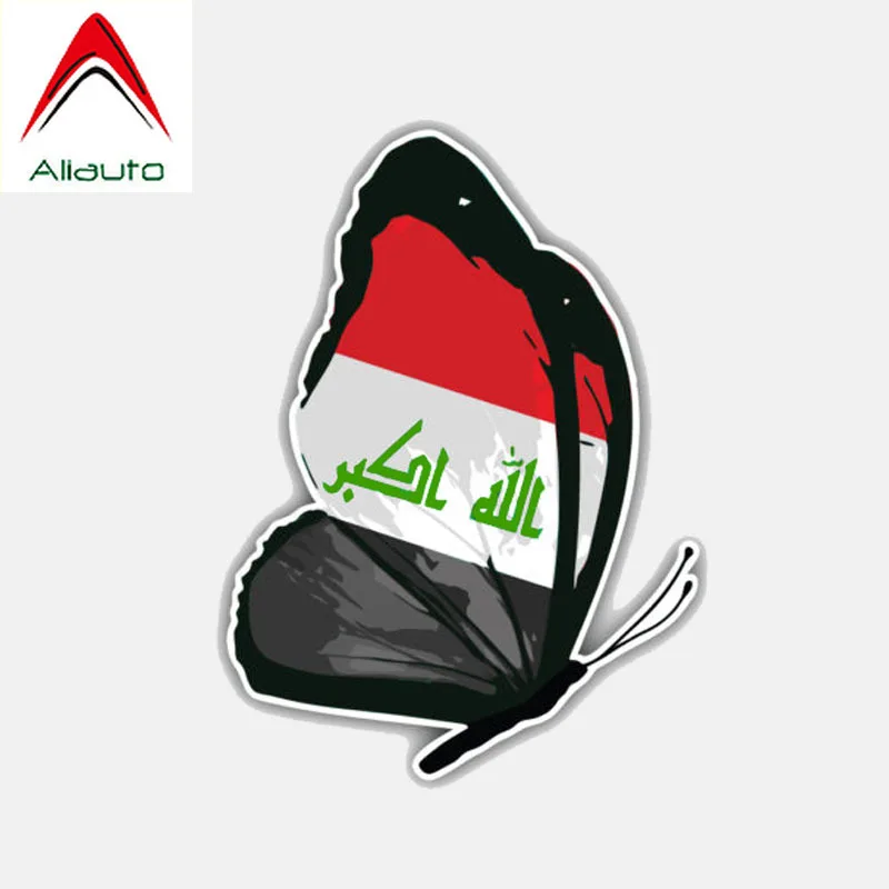 

Автомобильные аксессуары Aliauto, оригинальные наклейки с флагом Ирака, бабочкой, отражающие креативные наклейки из ПВХ, 10 см * 7 см