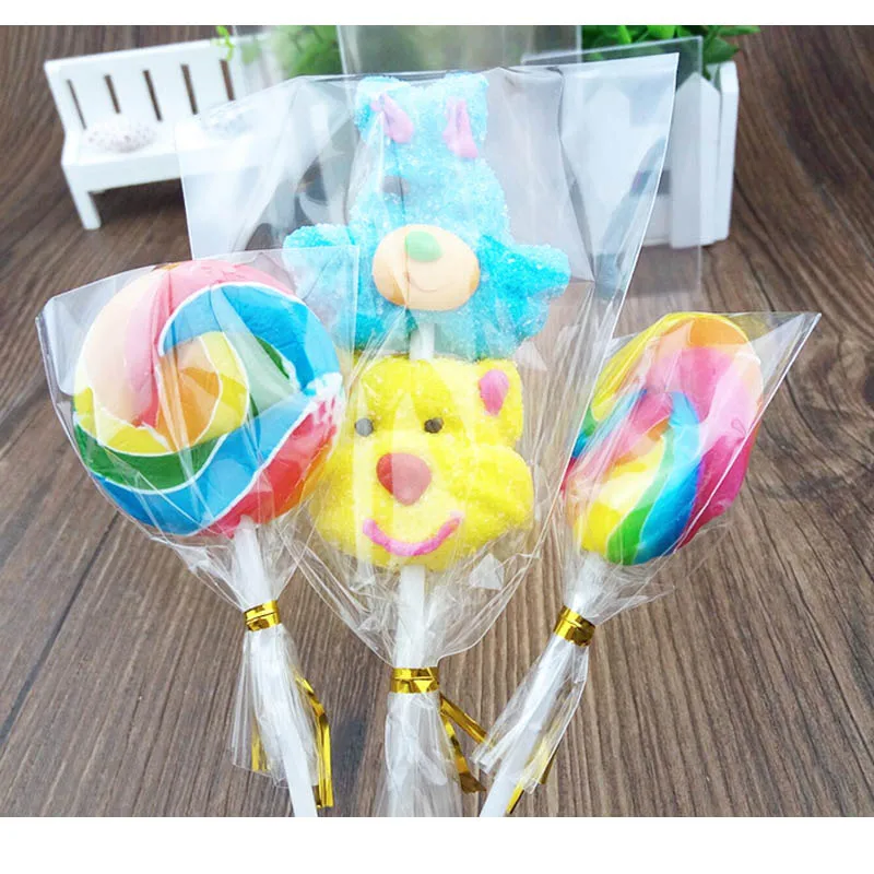100 шт. прозрачные пластиковые пакеты с открытым верхом для конфет леденцов