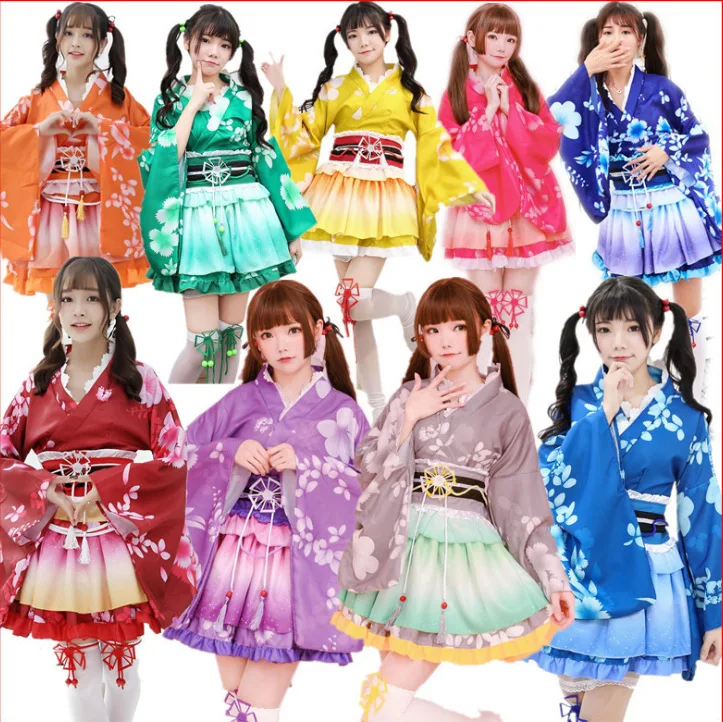 

Anime Kawaii Lolita Dress Sexy JP Kimono Maid Apron Cosplay Costume Girls Women Party Role Play Dress Up Cafe Waitress Outfit