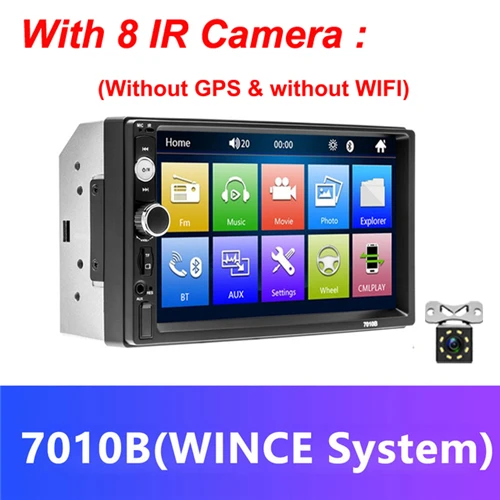 Wince IR Camera Podofo Авторадио 2 din автомагнитола 7010b Wince Android мультимедийный плеер gps авто стерео Bluetooth wifi USB Suppport камера заднего вида - Цвет: Wince IR Camera